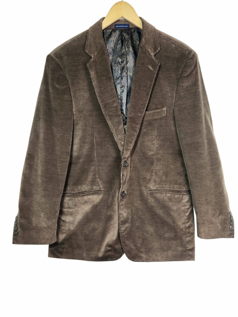 Stafford Essentials Men’s 42R Brown Corduroy Blazer Sport Coat Classic Fit Retro